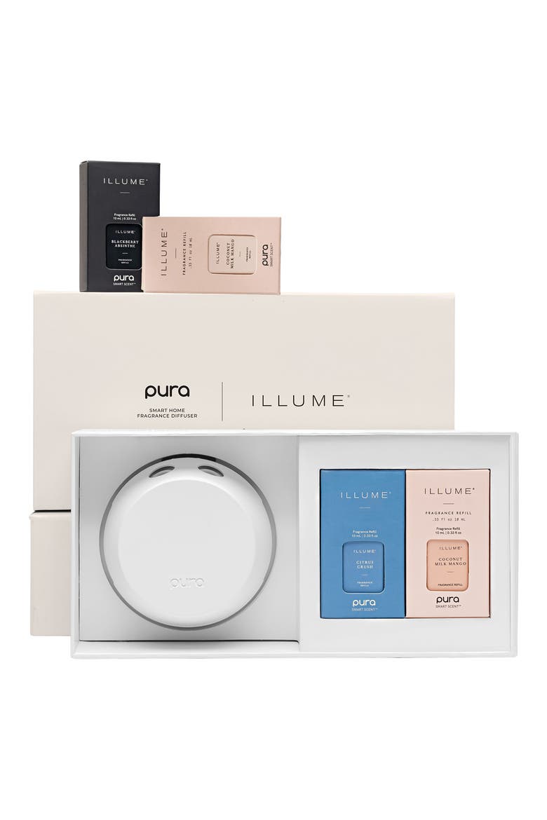 x Illume Best Sellers & Pura 4 Smart Fragrance Diffuser & Refill Set (Limited Edition) (Nordstrom Exclusive), Main, color, WHITE