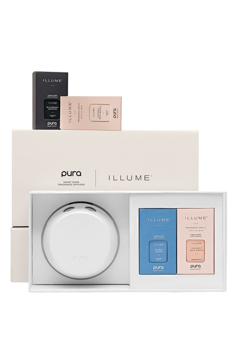 PURA x Illume Best Sellers & Pura 4 Smart Fragrance Diffuser & Refill Set, Main, color, White