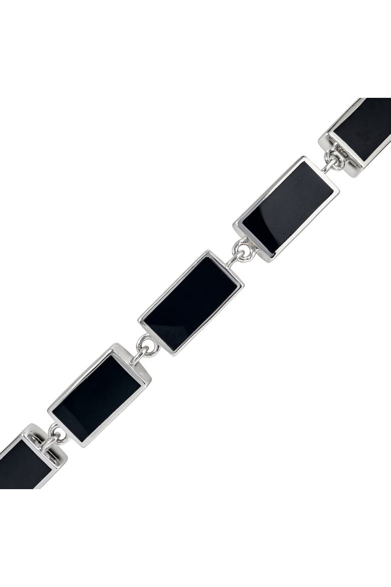 Dash Rectangle Link Bracelet, Alternate, color, BLACK