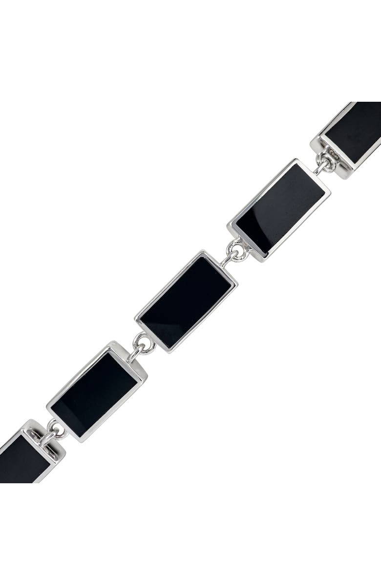 Jan Leslie Dash Rectangle Link Bracelet, Alternate, color, Black
