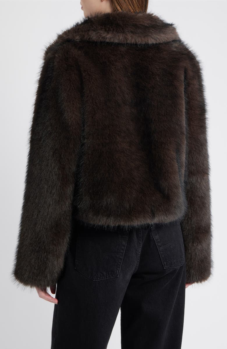 Thread & Supply Short Faux Fur Coat, Alternate, color, Dark Brown