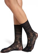 Stems Peony Lace Crew Socks