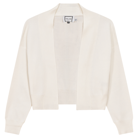 Cropped Knit Open Front Long Sleeve Cardigan