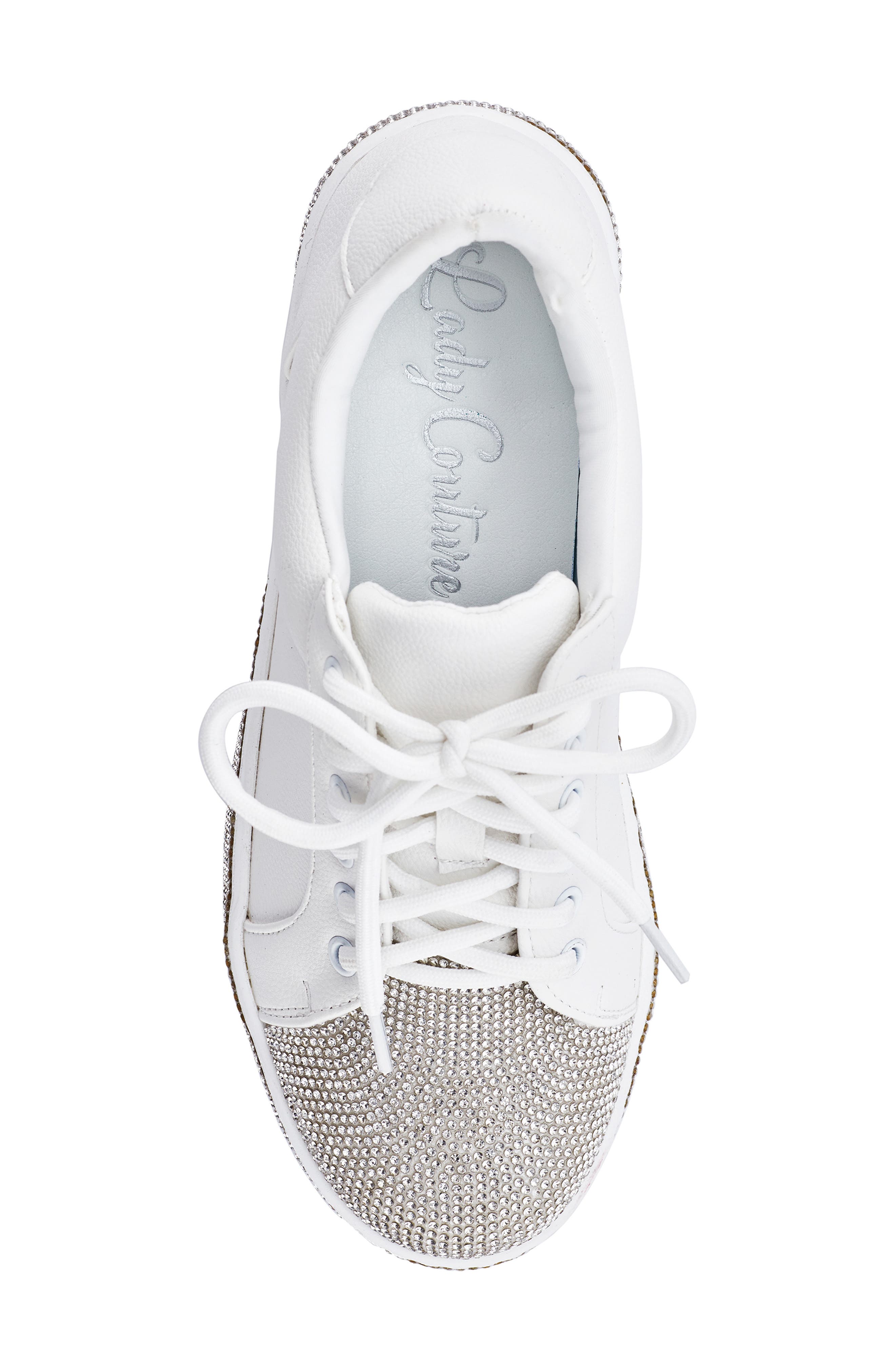 LADY COUTURE Legend Rhinestone Sneaker, Alternate, color, White