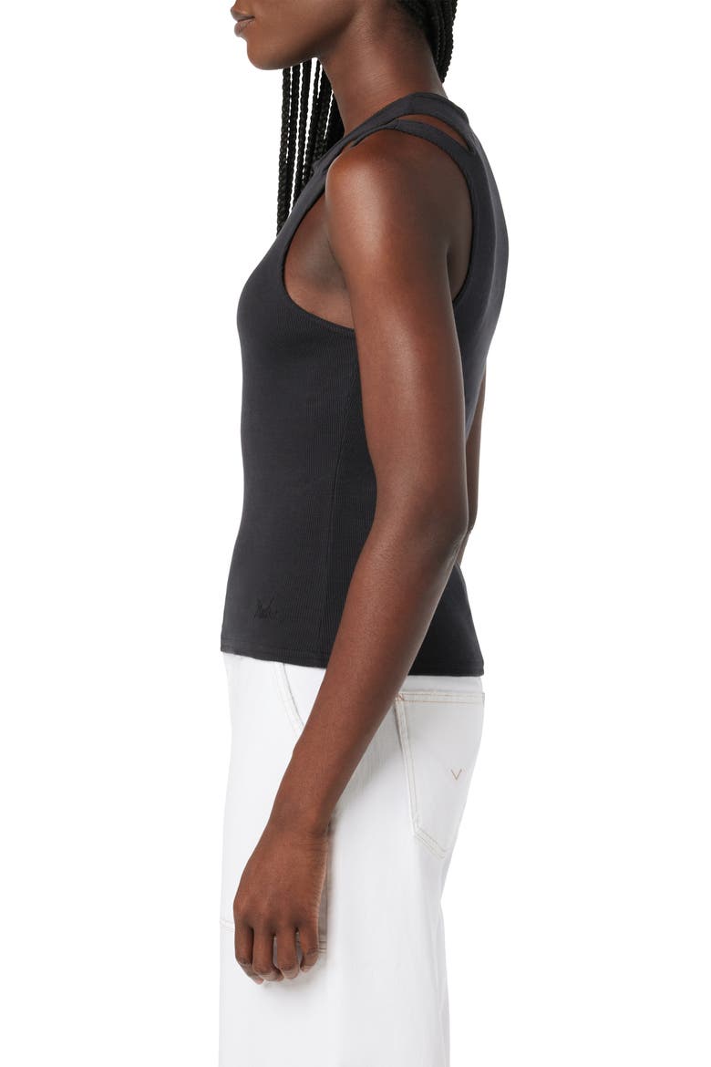 Cutout High Neck Tank, Alternate, color, BLACK