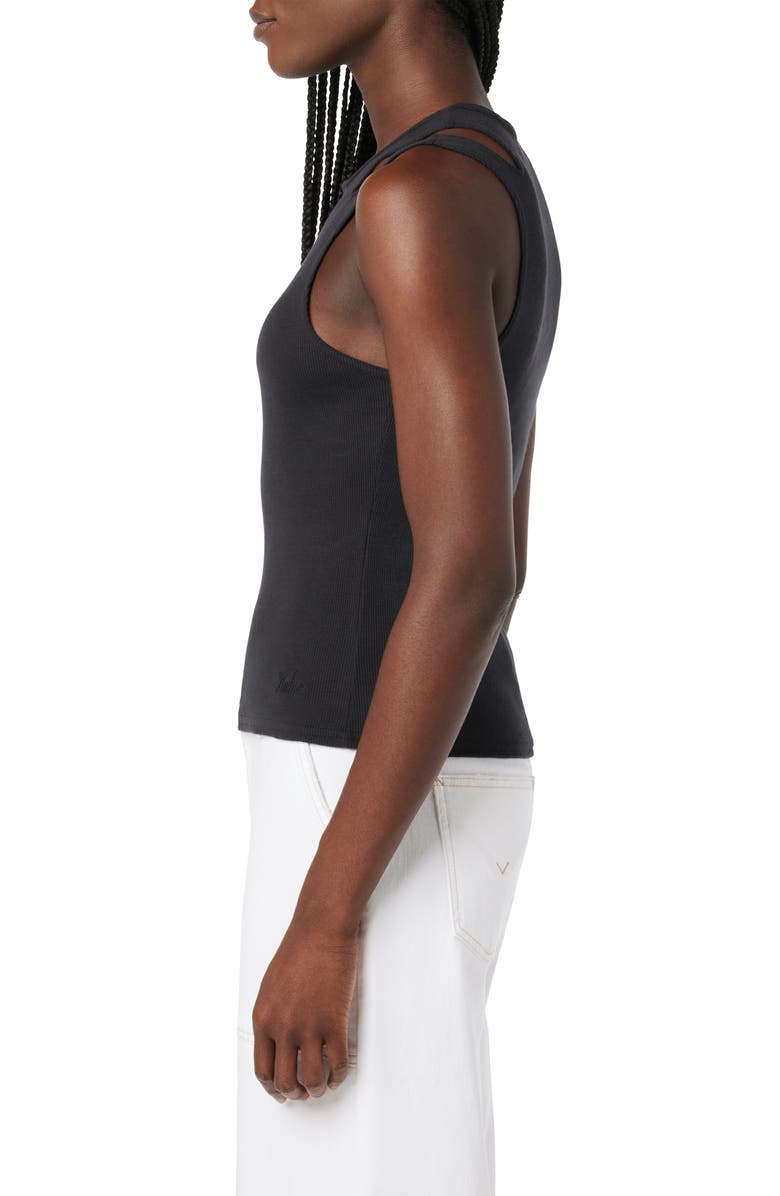Hudson Jeans Cutout High Neck Tank, Alternate, color, Black