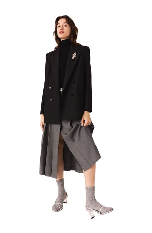 Maje Double-breasted Jacket In Black