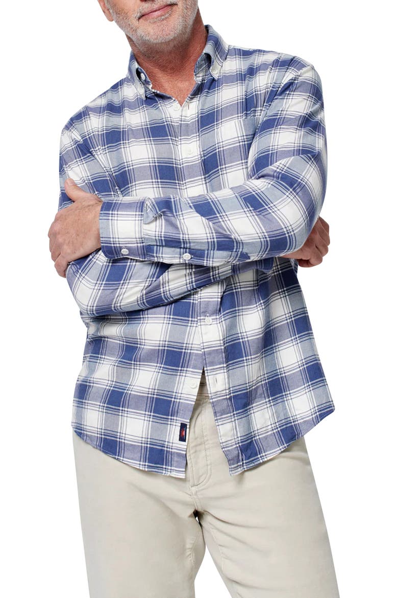 Movement Plaid Flannel Button-Down Shirt, Main, color, NAVY CREAM SHADOW PLAID