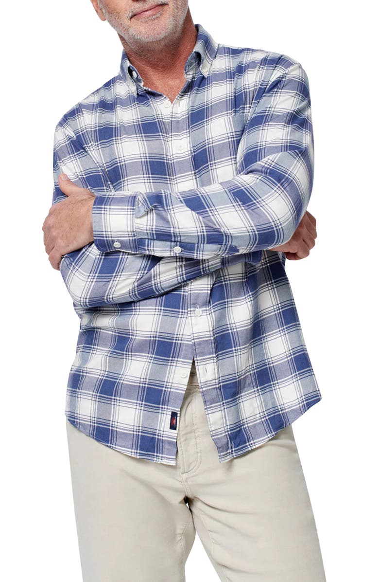 Faherty Movement Plaid Flannel Button-Down Shirt, Main, color, 