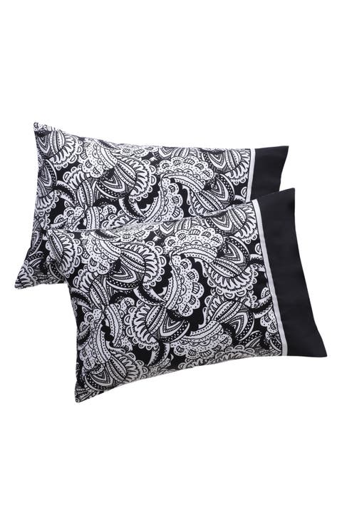 Set of Two Paisley Print Pillowcases