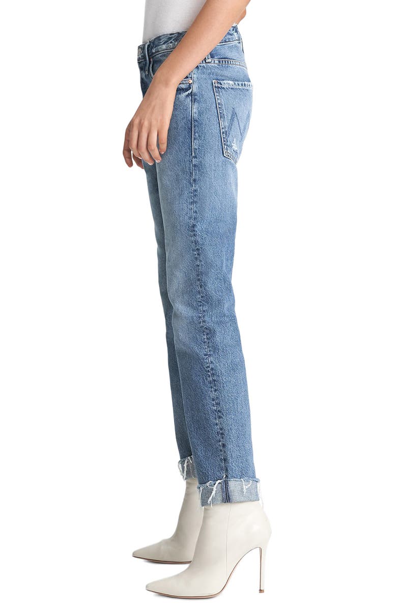 MOTHER The Scrapper High Waist Frayed Cuff Ankle Jeans, Alternate, color,