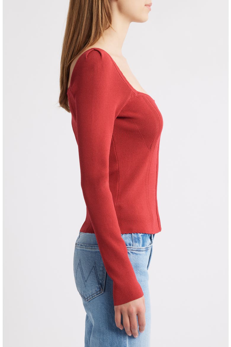 Agatha Rib Corset Top, Alternate, color, CRIMSON