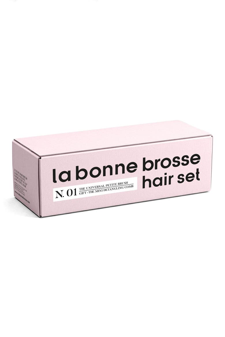 N.01 Small Brush & Mini Detangling Comb Set, Alternate, color, LILAC PINK