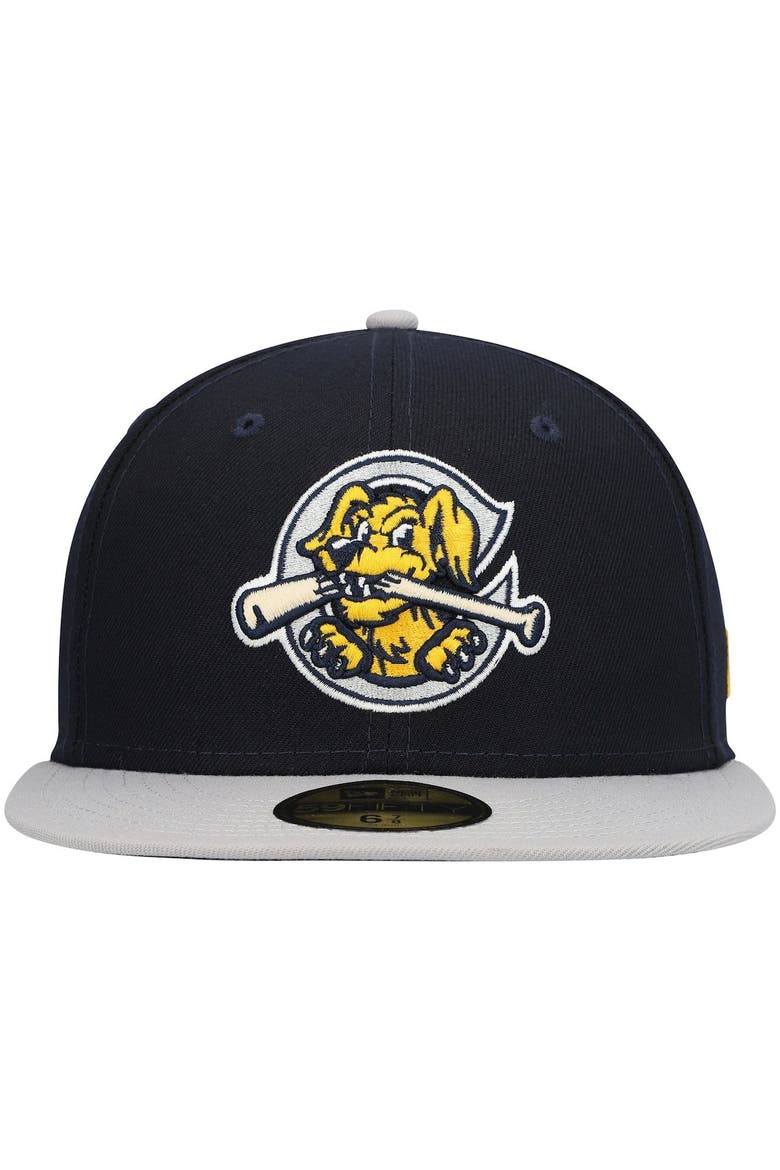 Men's New Era Navy Charleston RiverDogs Authentic Collection Road 59FIFTY Fitted Hat, Alternate, color, Navy