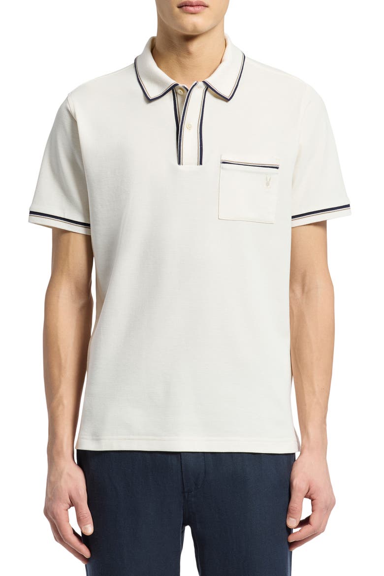 Bradford Tipped Piqué Knit Polo, Main, color, ECRU