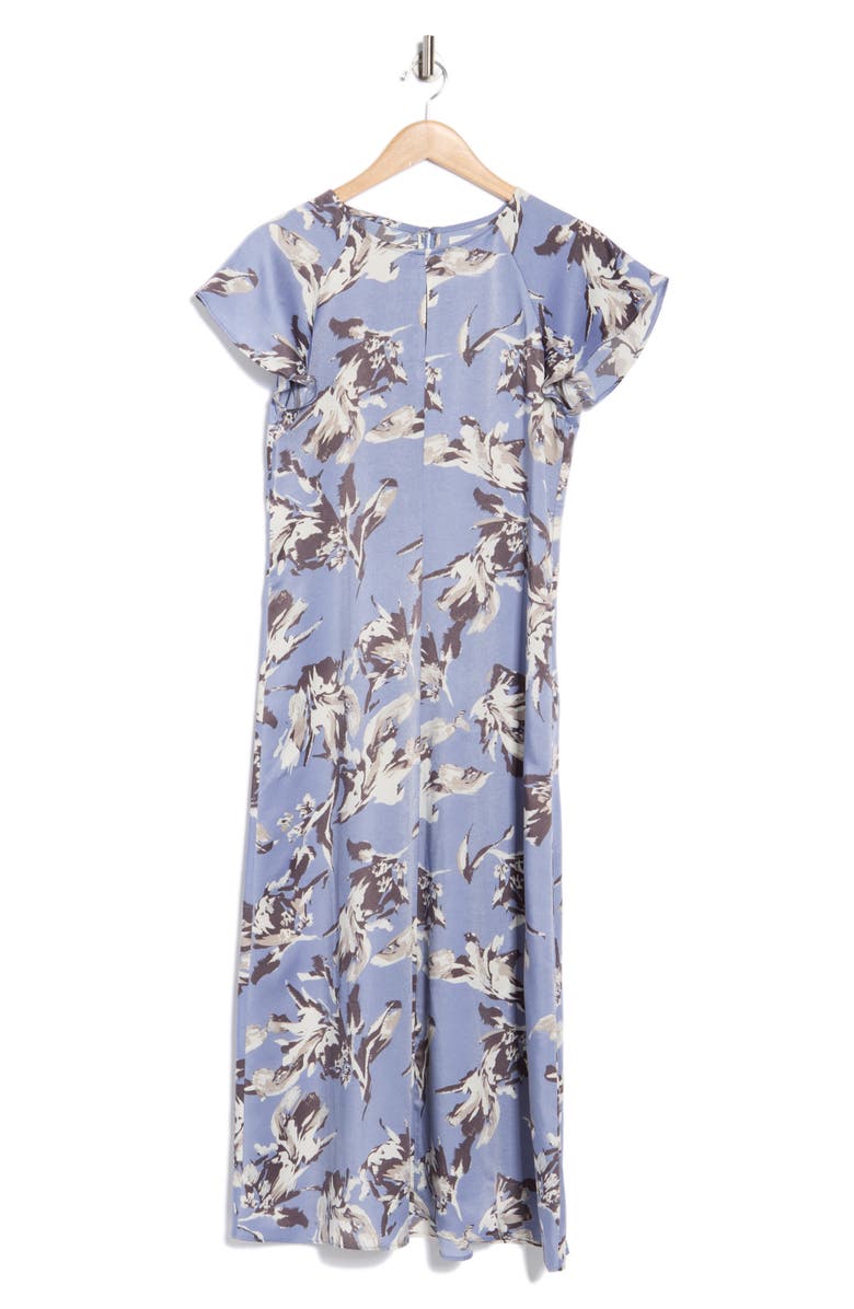 NORDSTROM RACK Flutter Sleeve Keyhole Dress, Alternate, color, Blue- Grey Billie Abstract