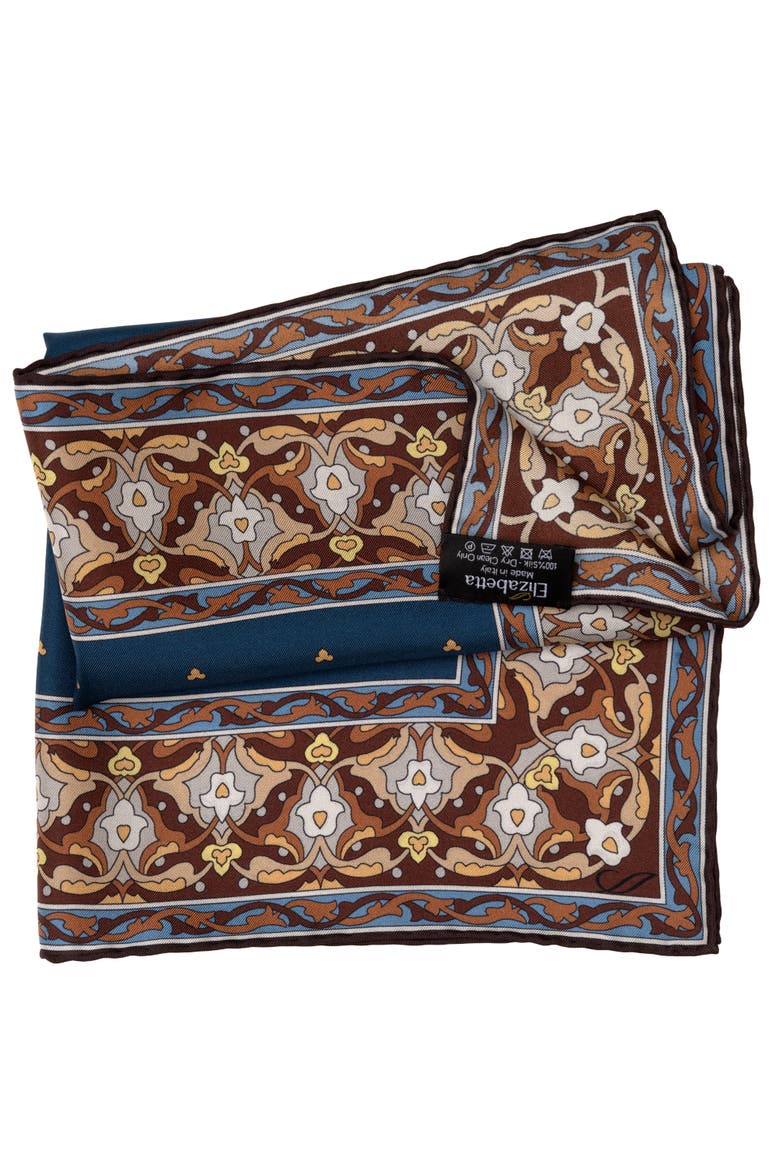 Enrico - Silk Pocket Square for Men, Alternate, color, Dark Blue