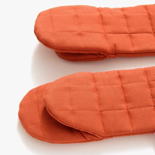 Hedley & Bennett Quilted Solid-color Oven Mitts, Set Of 2 In Paprika