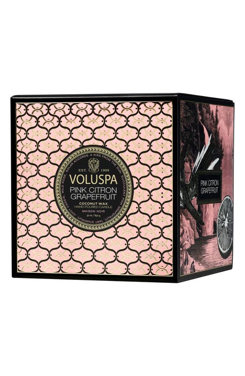 Voluspa Pink Citron Grapefruit Boxed Luxe Candle In Pink