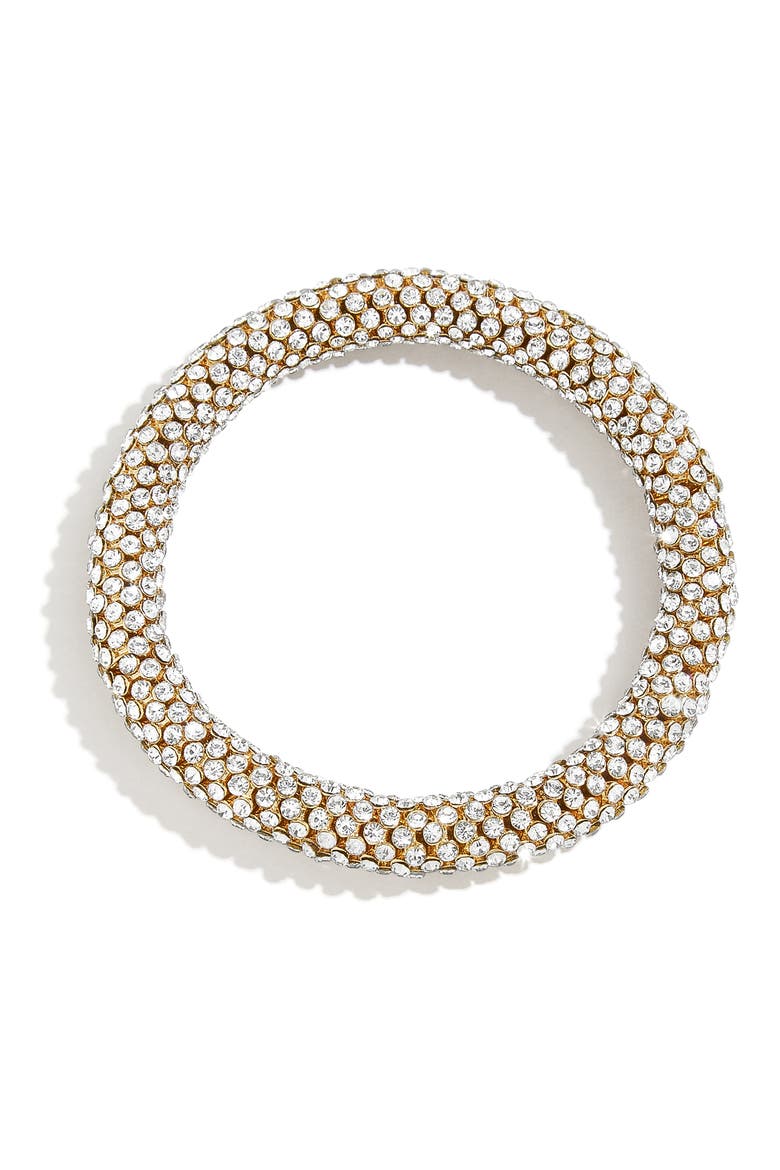 Pavé Crystal Stretch Bangle, Main, color, GOLD