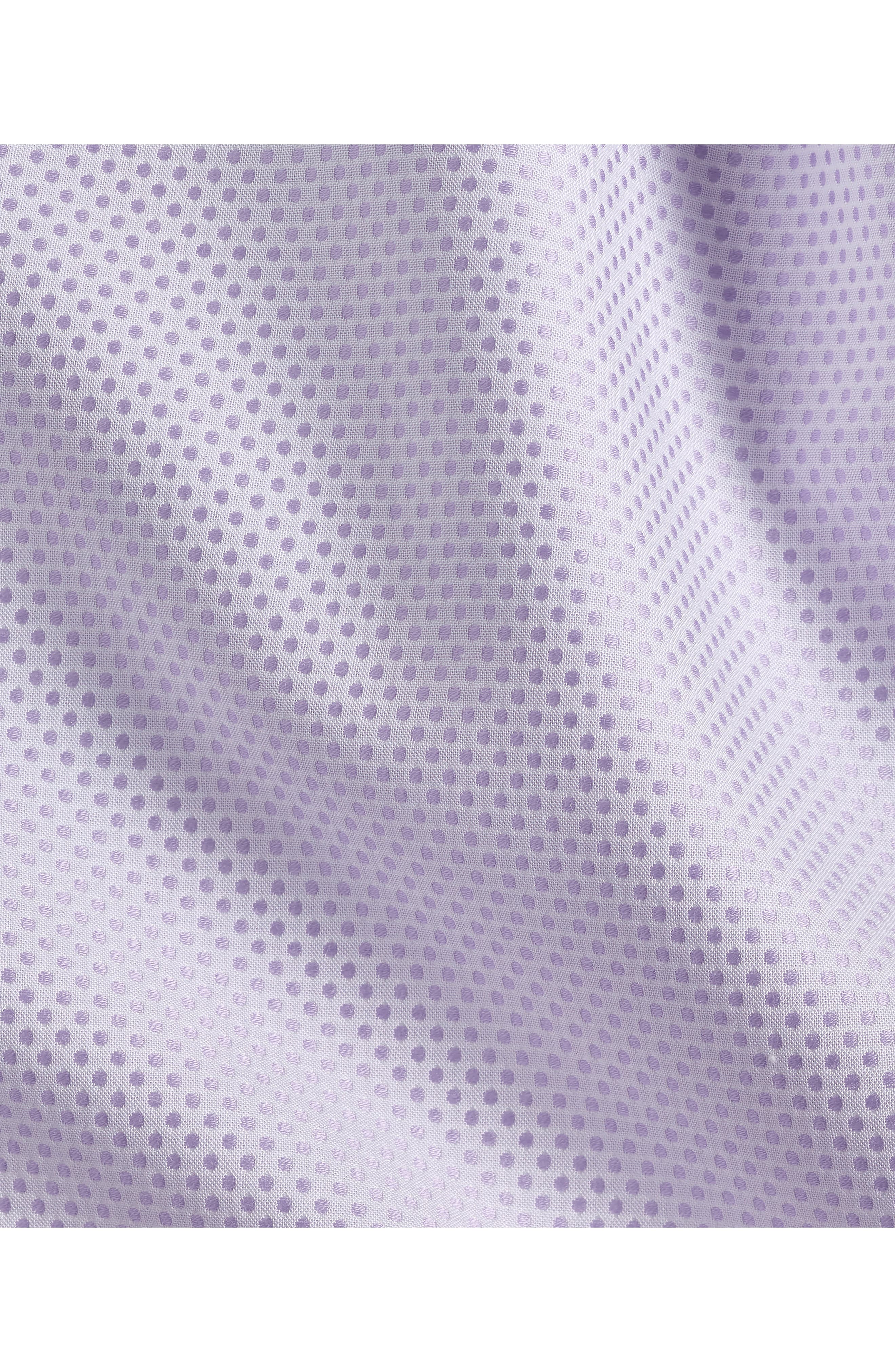 David Donahue Trim Fit Light Purple Dobby Dot Cotton Dress Shirt (Men ...