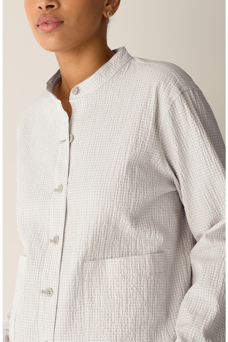 Check Print Woven Shirt Jacket, Alternate, color, CHALK