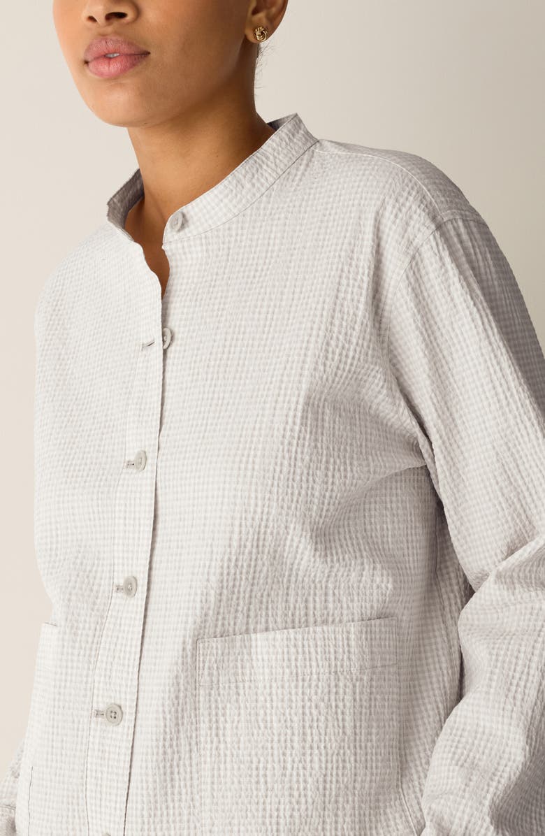 Eileen Fisher Mandarin Collar Texture Stretch Organic Cotton Jacket, Alternate, color, 
