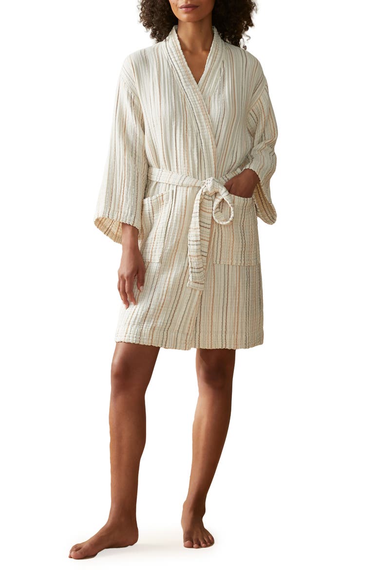 Organic Cotton Robe, Main, color, UNDYED W/ WARM STRIPE