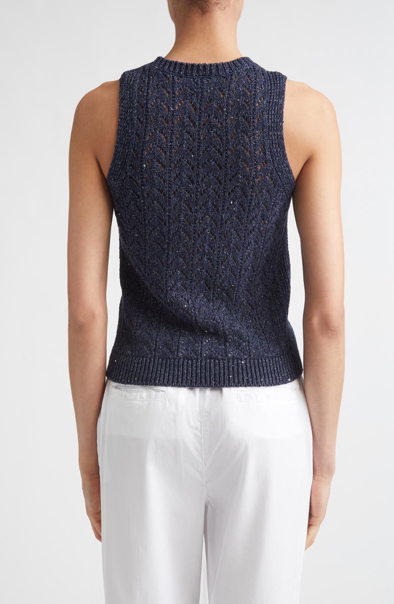 Eleventy Sequin Crewneck Sweater Vest, Alternate, color, 11N New Blue