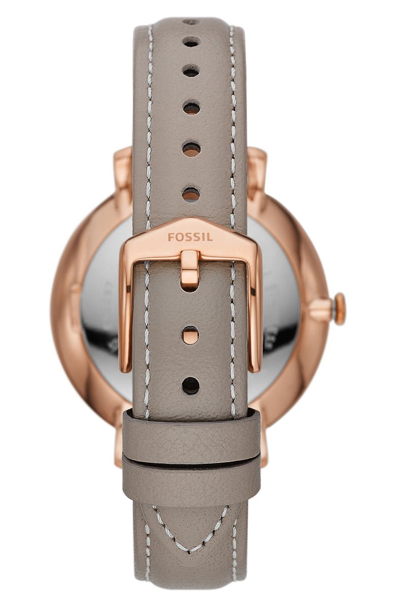 Fossil Jacqueline Multifunction Leather Strap Watch, 38mm, Alternate, color,