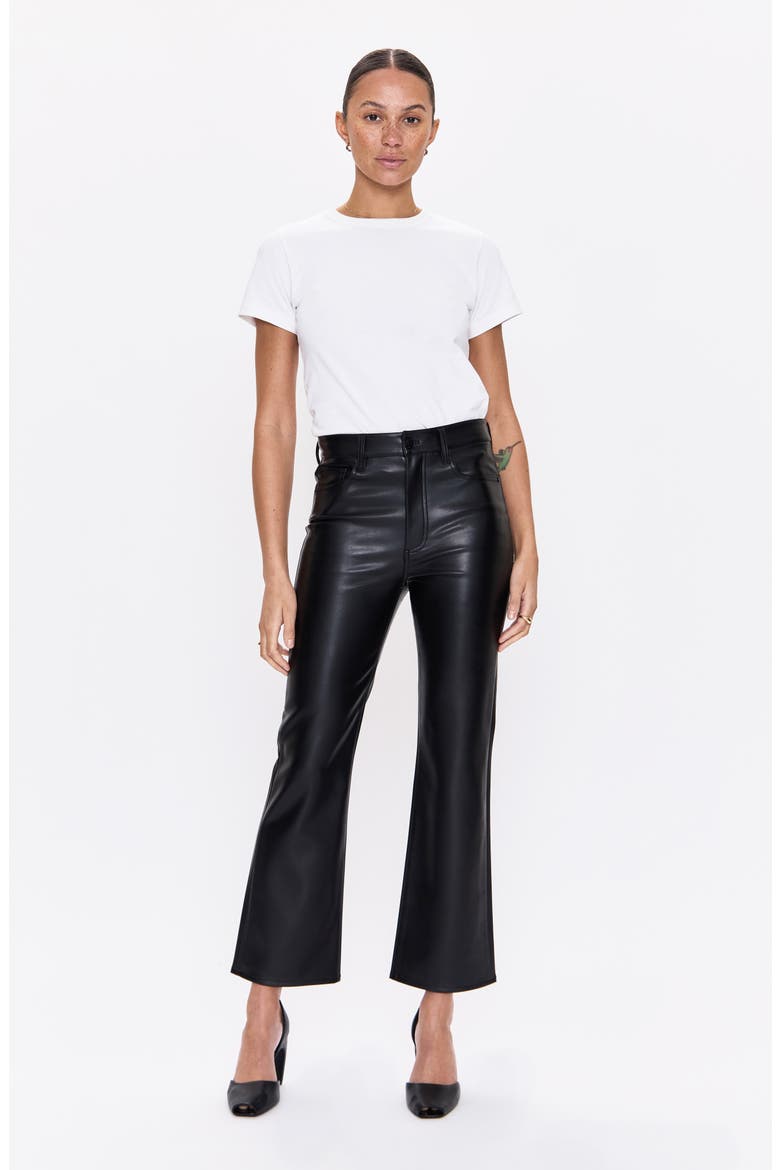 Ally Faux Leather Bootcut Pants, Alternate, color, ONYX
