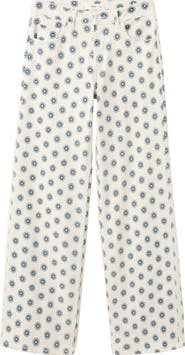 MANGO TEEN Printed Stretch Cotton Wide Leg Jeans