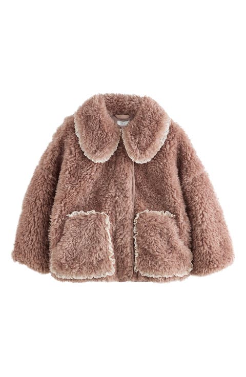 Kids' Lace Trim Teddy Fleece Jacket