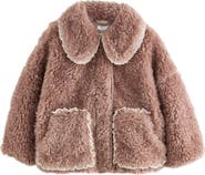 NEXT Kids' Lace Trim Teddy Fleece Jacket