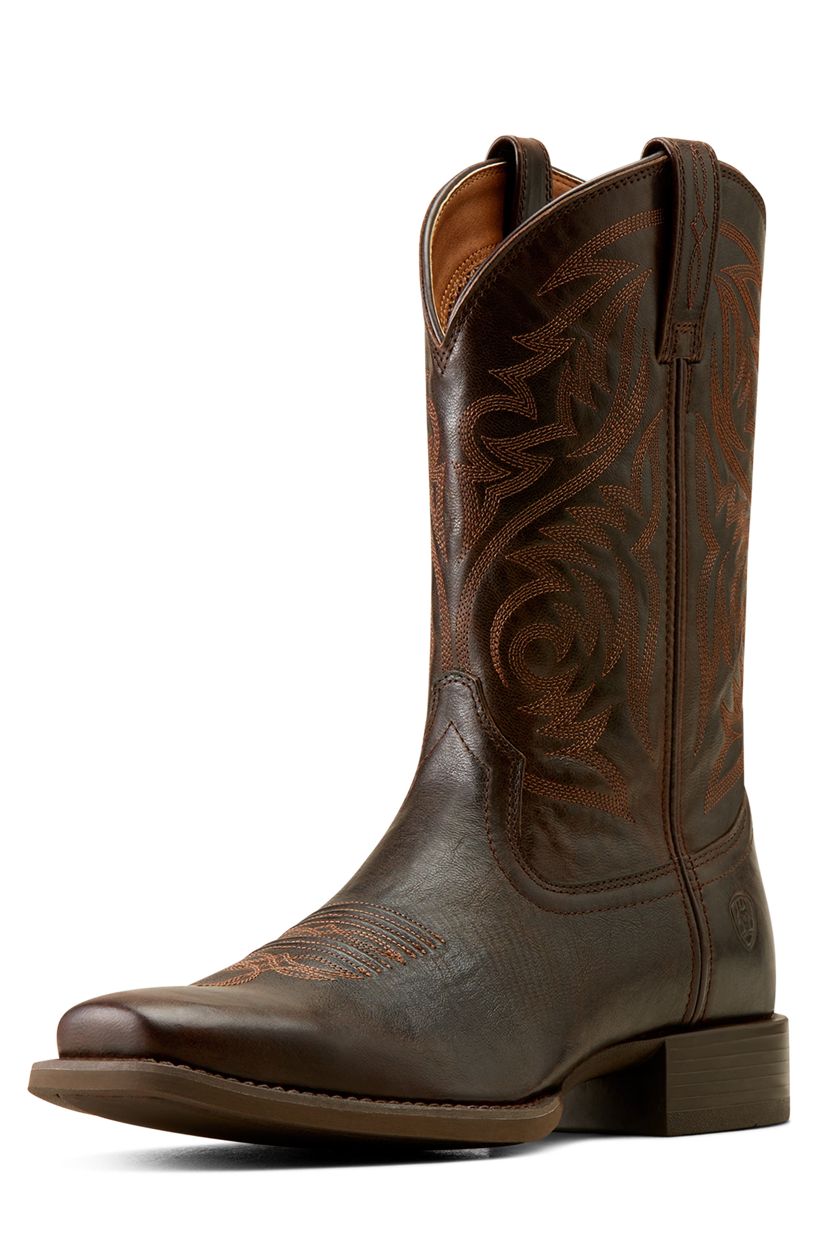 Ariat Sport Herdsman Square Toe Cowboy Boot, Alternate, color, Burnished Chocolate