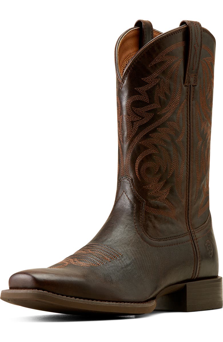 Ariat Sport Herdsman Square Toe Cowboy Boot, Alternate, color, Burnished Chocolate
