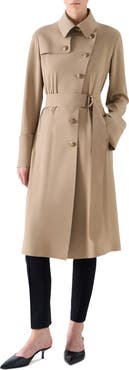 Akris punto Laser Cut Technical Crepe Trench Coat