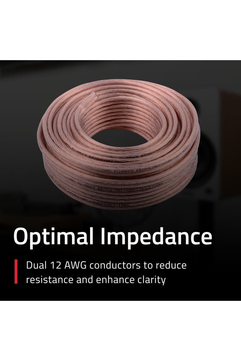 12AWG 50ft Speaker Wire, Oxygen-free Copper Cable, for Hi-Fi Speakers, Alternate, color, Brown
