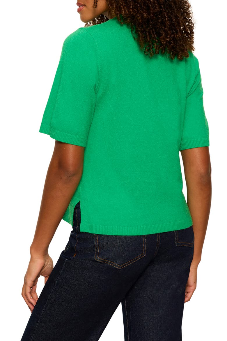 Perfect Tipped Short Sleeve Sweater, Alternate, color, POP GREEN