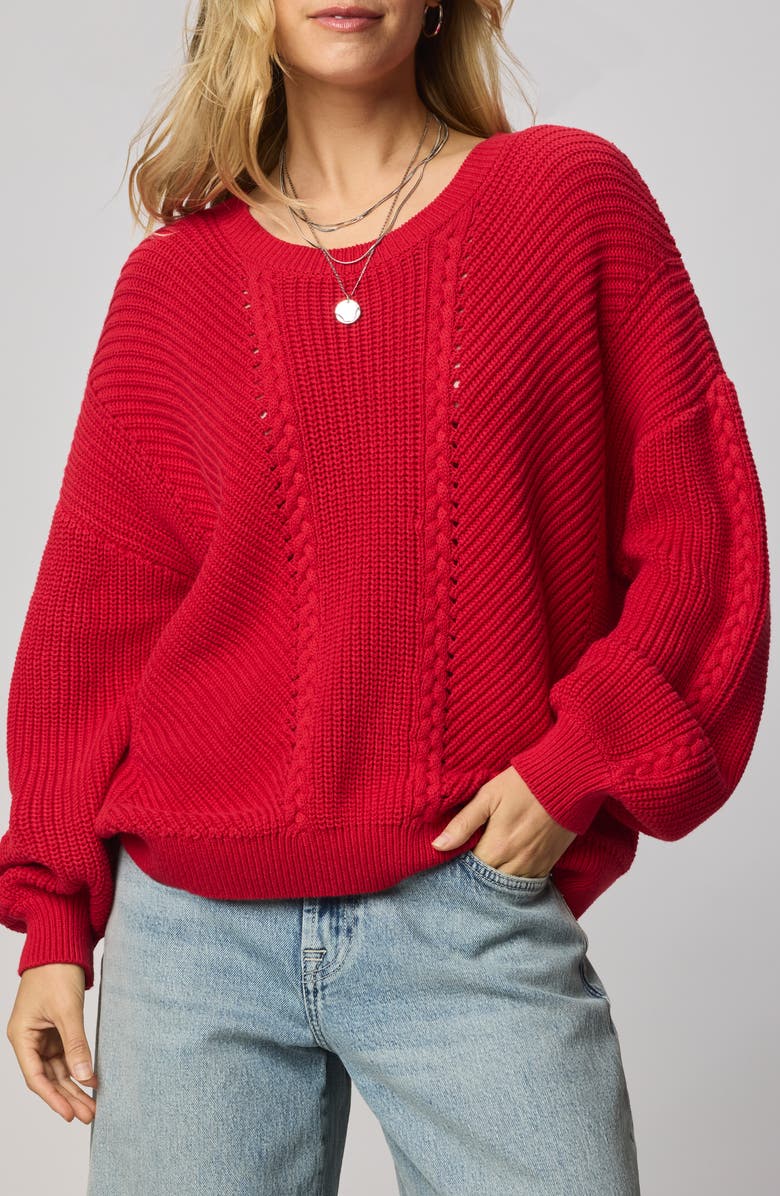 Splendid Vienna Cotton Sweater, Main, color, Rouge Red