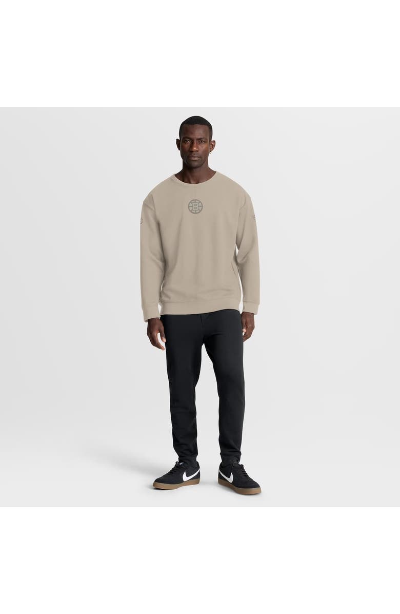 FANATICS Men
s Fanatics Tan Boston Bruins Authentic Pro Road Tri-Blend Sweatshirt, Alternate, color, Tan