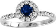 SOUZANA by Suzy Levian 14K Gold Blue Sapphire & Diamond Accent Petite Bridal Ring