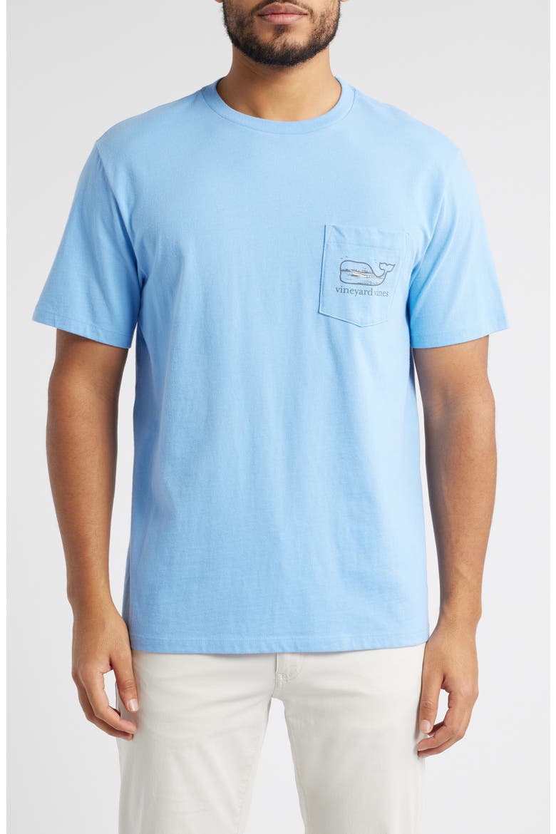 Lighthouse Whale Pocket Graphic T-Shirt, Main, color, SERENITY BLUE