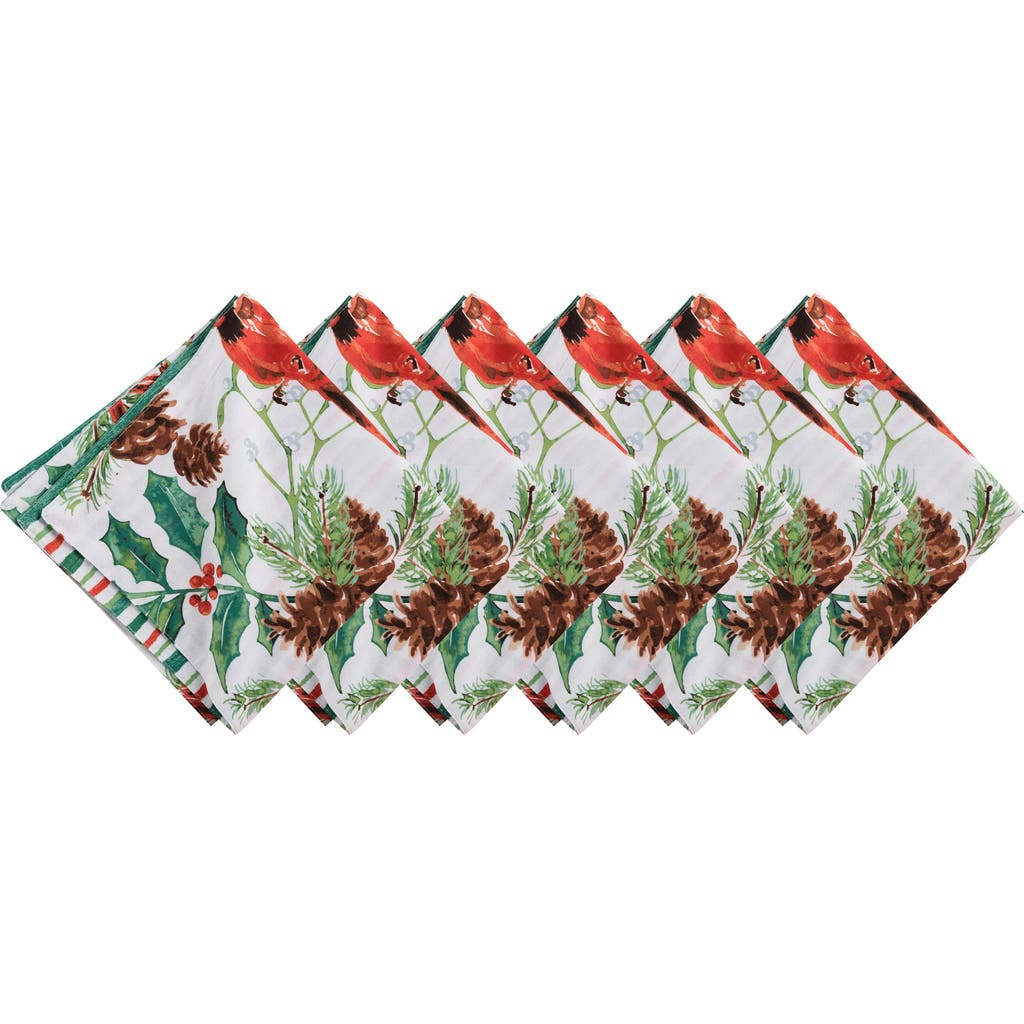 C & F Home C&f Home Delwyn Cardinal Napkins Set Of 6 In Multi