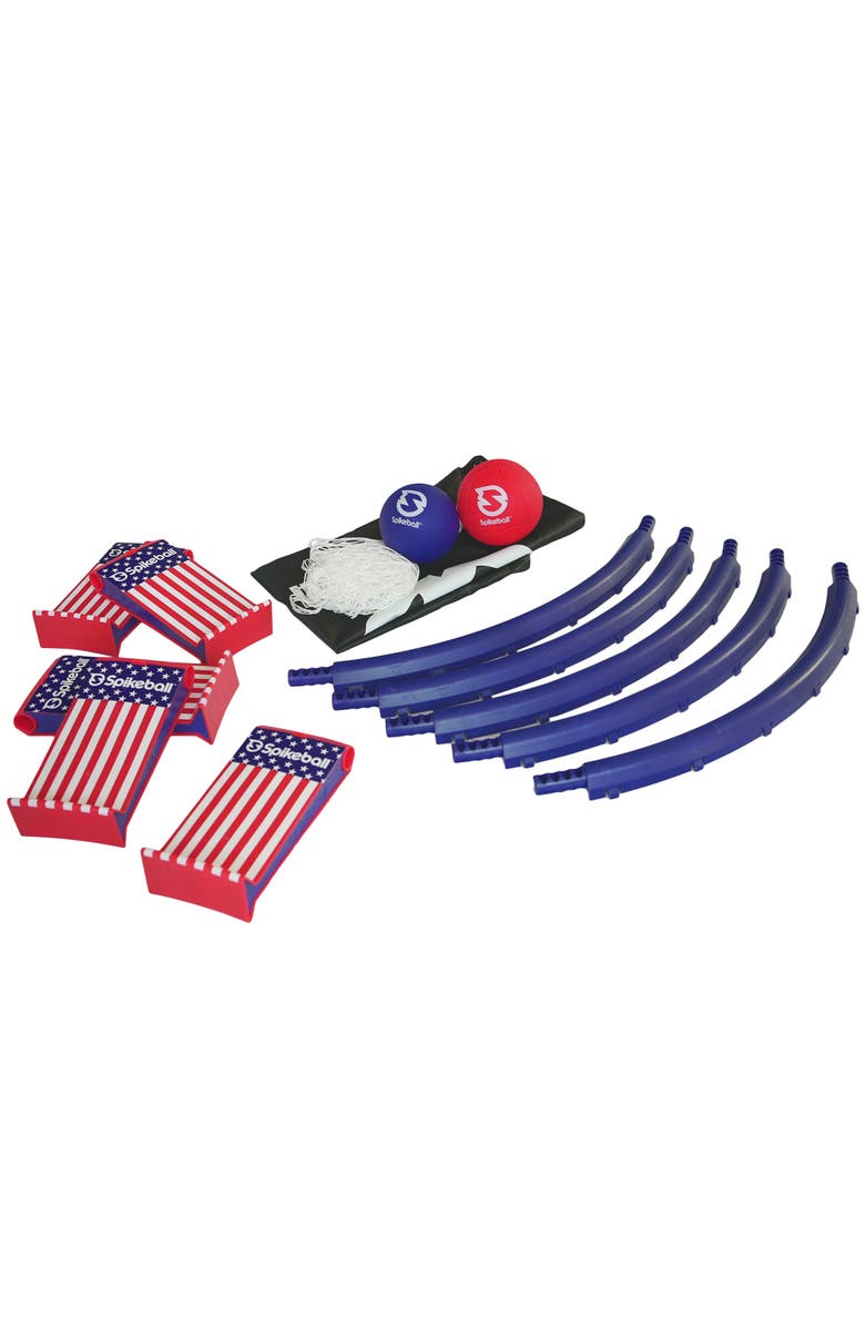 Spikeball Weekender USA Set Roundnet Outdoor Yard Game, Alternate, color, Multicolored