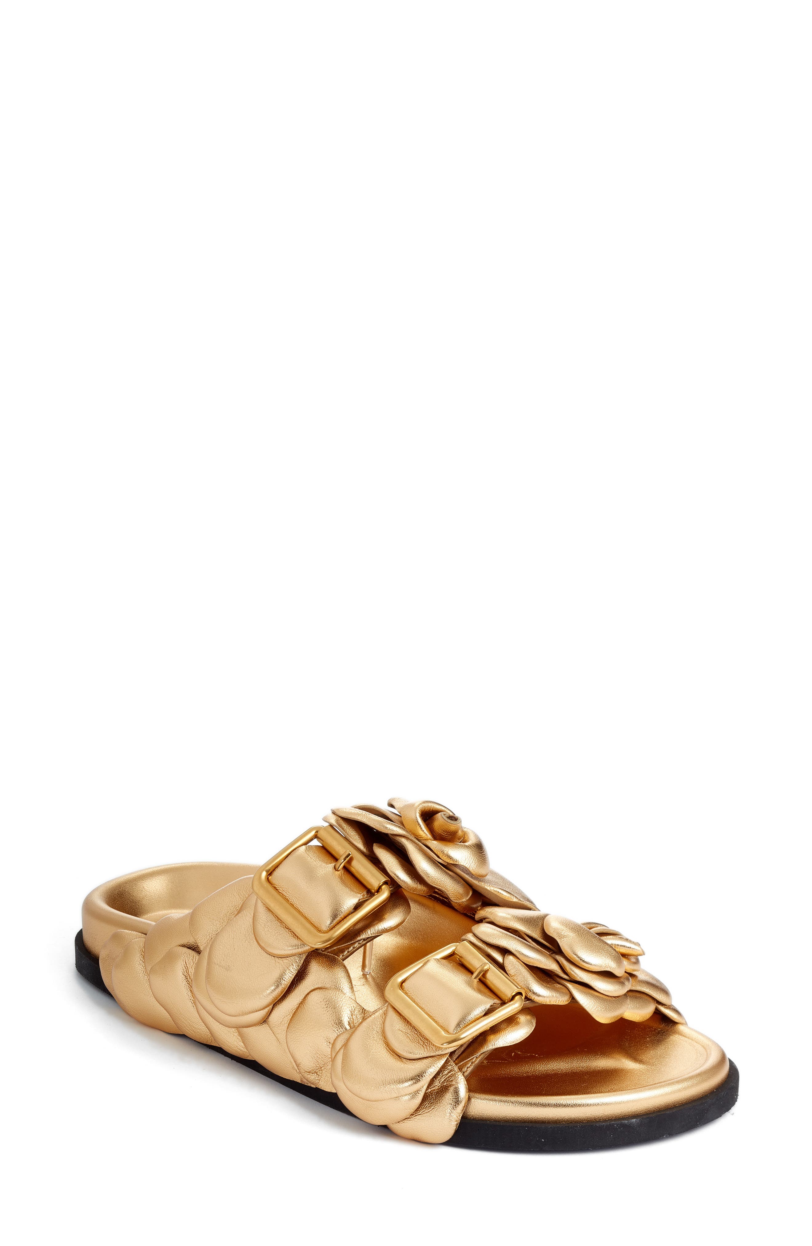 Valentino Garavani Atelier 03 Rose Edition Metallic Slide Sandal, Main, color, 