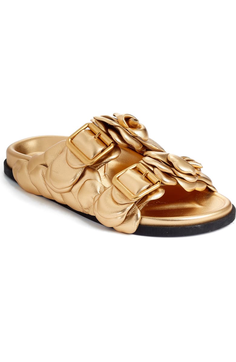 Valentino Garavani Atelier 03 Rose Edition Metallic Slide Sandal, Main, color,