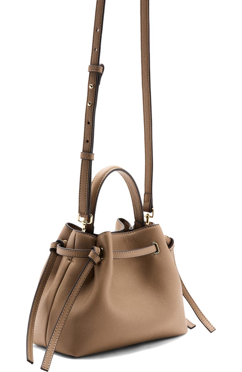 MANGO Faux Leather Bucket Bag, Alternate, color, Medium Brown