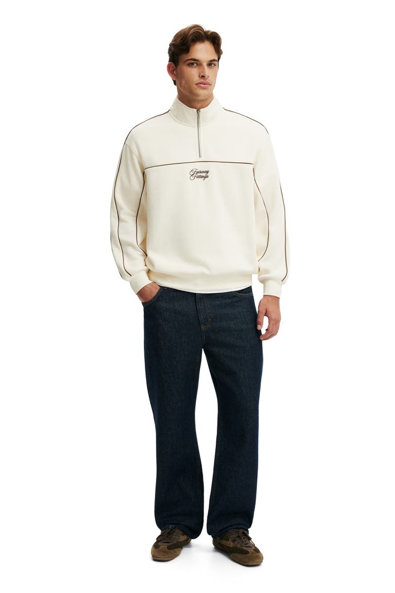 Men's 1/4 Zip Graphic Fleece, Alternate, color, Oat  Fairway Fittings