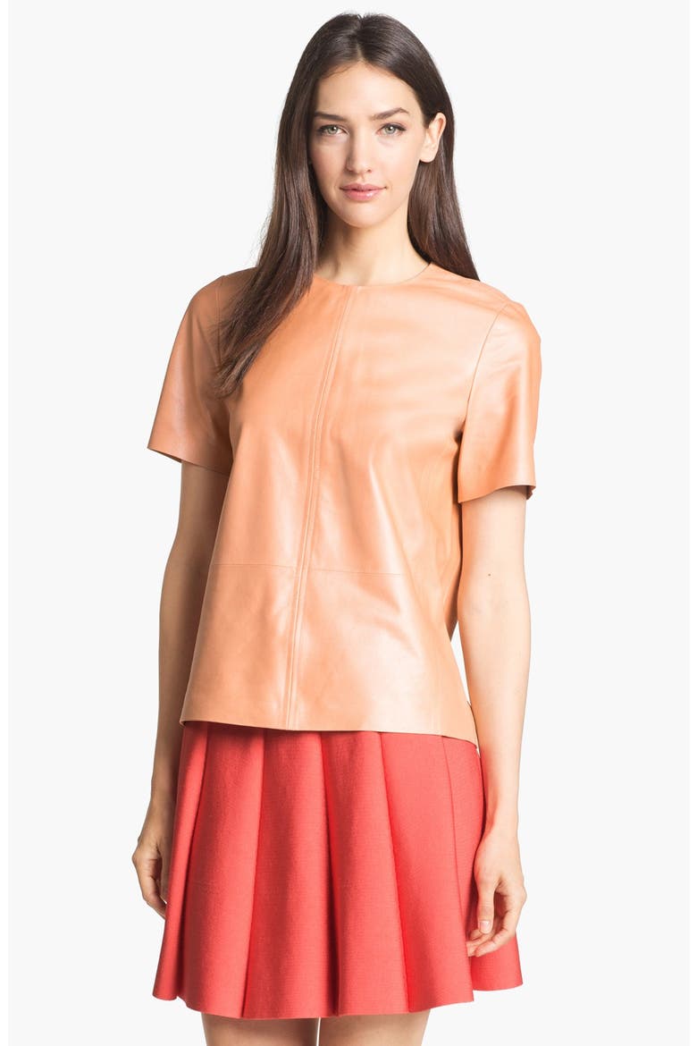 Truth and Pride 'Crew' Leather Tee, Main, color, PEACH